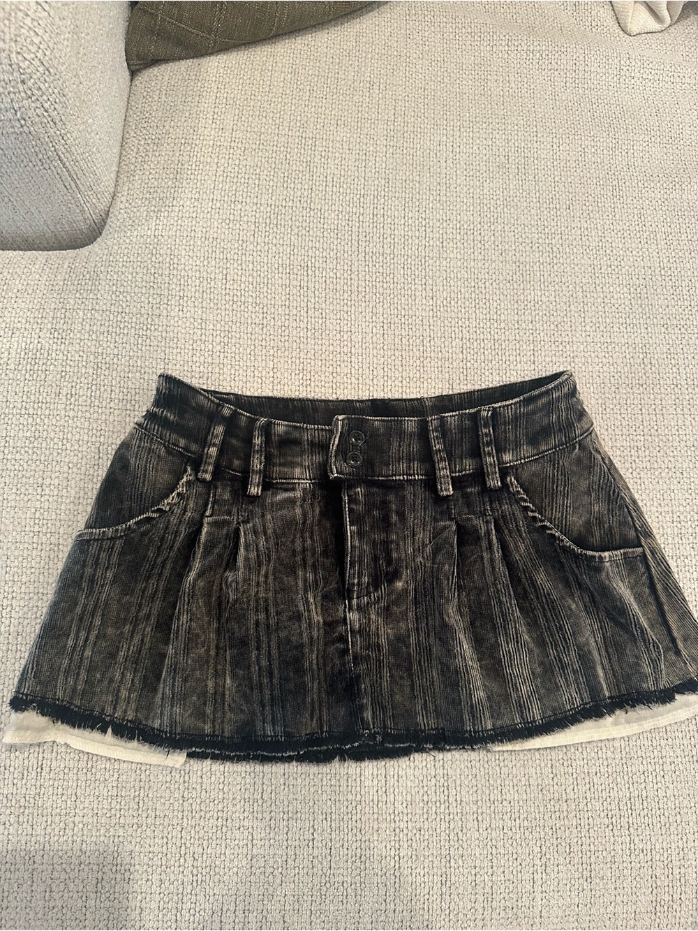 Urban Outfitters Washed Black Mini Denim Skirt